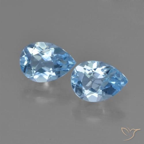 1.79ctw Natural Azul Suizo Topacio, En forma de pera, VS