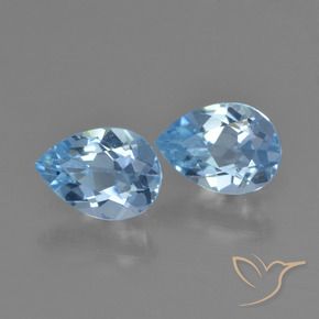 Gemas de Topacio Azul Suizo natural de 1.79 ct, En forma de pera, VS