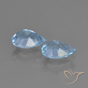 Gemas de Topacio Azul Suizo natural de 1.79 ct, En forma de pera, VS