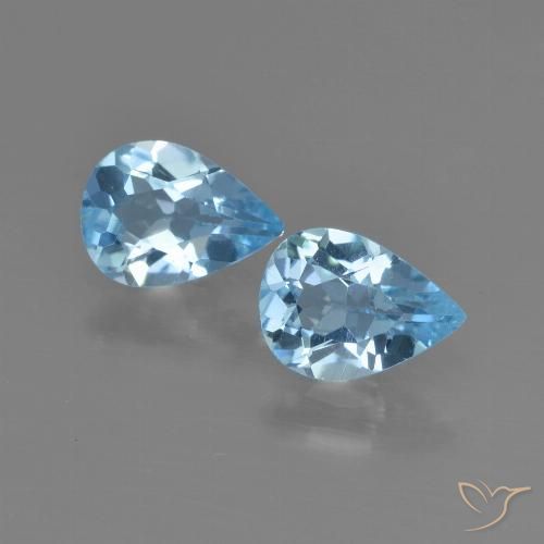 1.40ctw Natural Azul Cielo Topacio, En forma de pera, VS