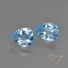 Gemas de Topacio Azul Cielo natural de 1.40 ct, En forma de pera, VS