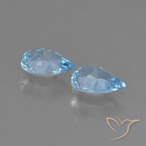 Gemas de Topacio Azul Cielo natural de 1.40 ct, En forma de pera, VS