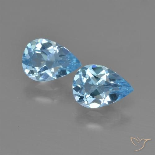 1.53ctw Natural Azul Cielo Topacio, En forma de pera, VS