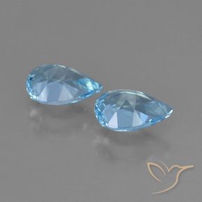 Gemas de Topacio Azul Cielo natural de 1.53 ct, En forma de pera, VS