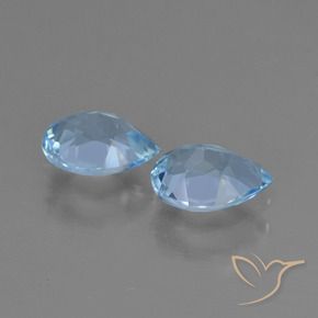 Gemas de Topacio Azul Cielo natural de 1.56 ct, En forma de pera, VS
