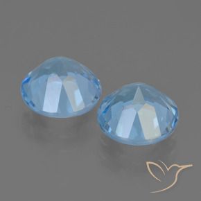 Gemas de Topacio Azul Suizo natural de 4.84 ct, Redondo, VVS-VS