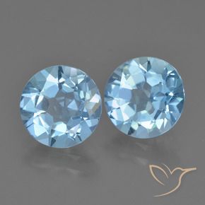 Gemas de Topacio Azul Cielo natural de 4.48 ct, Redondo, VS