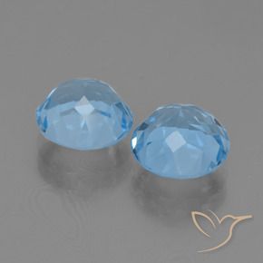 Gemas de Topacio Azul Suizo natural de 5.14 ct, Redondo, VVS-VS