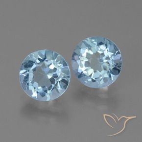 Gemas de Topacio Azul Cielo natural de 4.92 ct, Redondo, VVS-VS