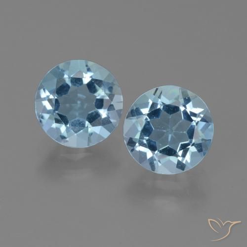 4.58ctw Natural Azul Cielo Topacio, Redondo, VS