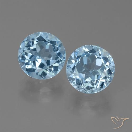 5.22ctw Natural Azul Cielo Topacio, Redondo, VS