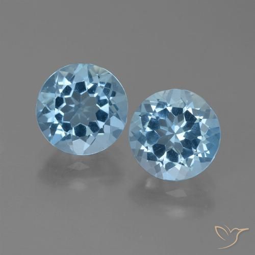 4.72ctw Natural Azul Suizo Topacio, Redondo, VVS-VS