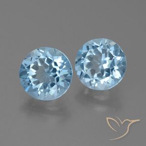 Gemas de Topacio Azul Suizo natural de 4.72 ct, Redondo, VVS-VS