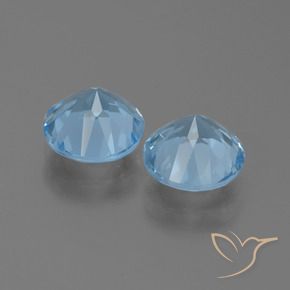 Gemas de Topacio Azul Suizo natural de 4.72 ct, Redondo, VVS-VS