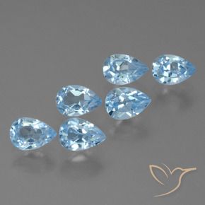 Gemas de Topacio Azul Cielo natural de 2.81 ct, En forma de pera, VS