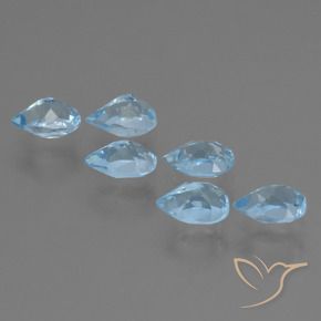 Gemas de Topacio Azul Cielo natural de 2.81 ct, En forma de pera, VS