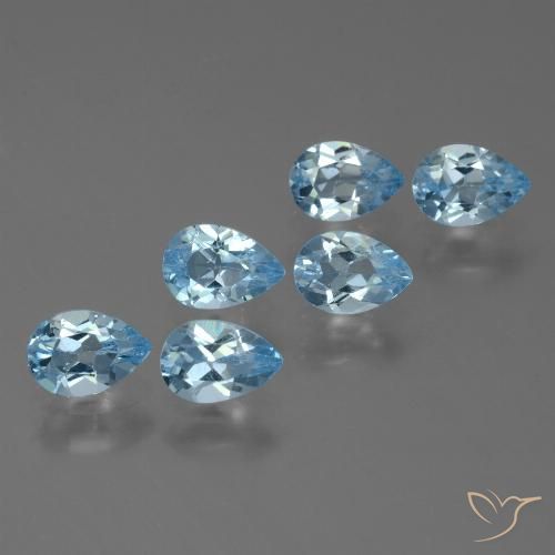 3.67ctw Natural Azul Cielo Topacio, En forma de pera, VS