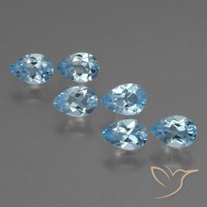 Gemas de Topacio Azul Cielo natural de 3.67 ct, En forma de pera, VS