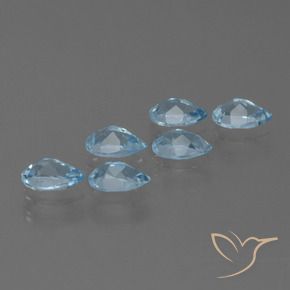 Gemas de Topacio Azul Cielo natural de 3.67 ct, En forma de pera, VS