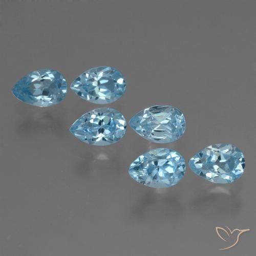 3.55ctw Natural Azul Cielo Topacio, En forma de pera, VS