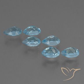 Gemas de Topacio Azul Cielo natural de 3.55 ct, En forma de pera, VS