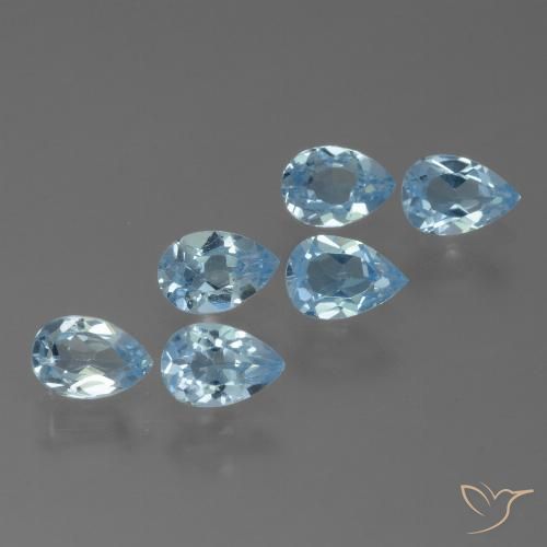 3.16ctw Natural Azul Suizo Topacio, En forma de pera, VS