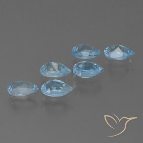 Gemas de Topacio Azul Suizo natural de 3.16 ct, En forma de pera, VS