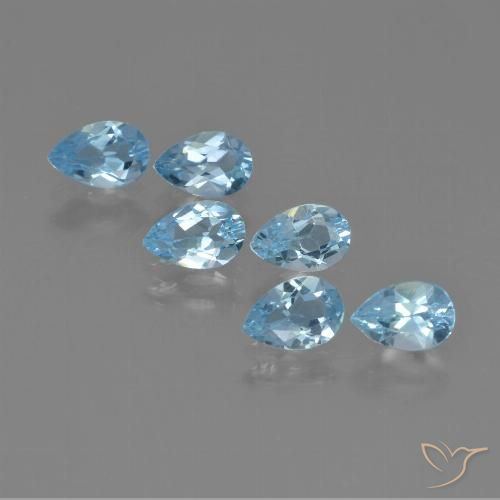 2.85ctw Natural Azul Cielo Topacio, En forma de pera, VS, Photo A