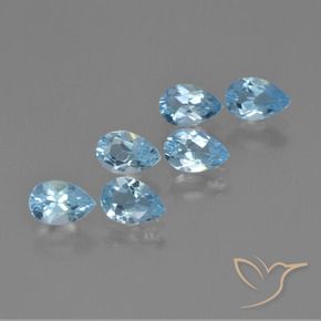 Gemas de Topacio Azul Cielo natural de 2.85 ct, En forma de pera, VS