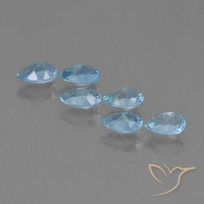Gemas de Topacio Azul Cielo natural de 2.85 ct, En forma de pera, VS