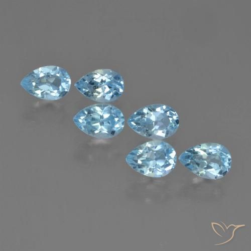3.36ctw Natural Azul Cielo Topacio, En forma de pera, VS