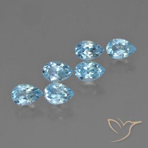 Gemas de Topacio Azul Cielo natural de 3.36 ct, En forma de pera, VS