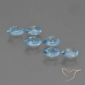 Gemas de Topacio Azul Cielo natural de 3.36 ct, En forma de pera, VS