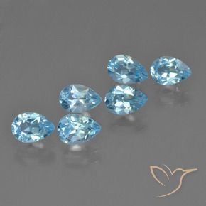 Gemas de Topacio Azul Cielo natural de 3.26 ct, En forma de pera, VS