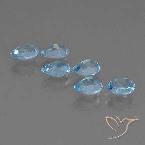 Gemas de Topacio Azul Cielo natural de 3.26 ct, En forma de pera, VS