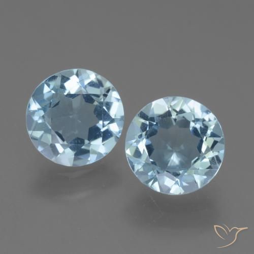 4.29ctw Natural Azul Cielo Topacio, Redondo, VS