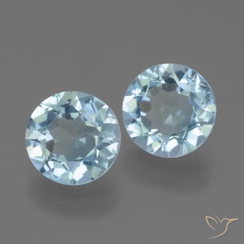 Gemas de Topacio Azul Cielo natural de 4.29 ct, Redondo, VS