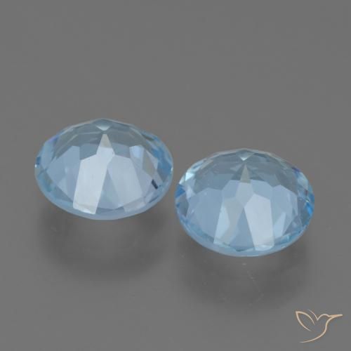 Gemas de Topacio Azul Cielo natural de 4.29 ct, Redondo, VS