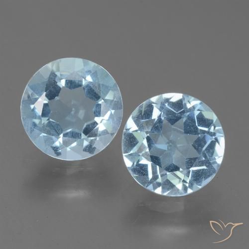 4.39ctw Natural Azul Cielo Topacio, Redondo, VS