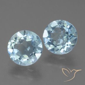 Gemas de Topacio Azul Cielo natural de 4.39 ct, Redondo, VS