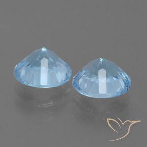 Gemas de Topacio Azul Cielo natural de 4.85 ct, Redondo, VVS-VS