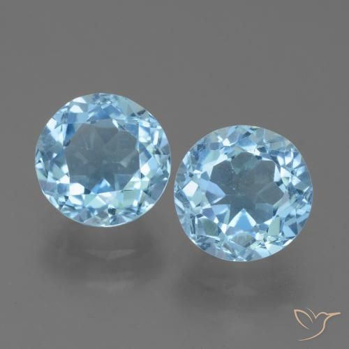 4.97ctw Natural Azul Cielo Topacio, Redondo, VS