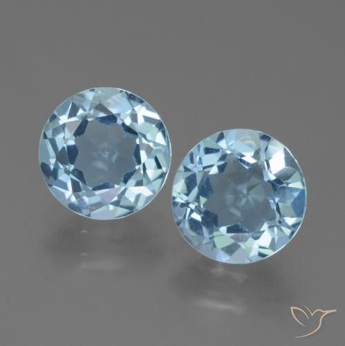 4.50ctw Natural Azul Cielo Topacio, Redondo, VS