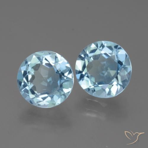 Gemas de Topacio Azul Cielo natural de 4.50 ct, Redondo, VS