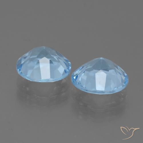 Gemas de Topacio Azul Cielo natural de 4.50 ct, Redondo, VS
