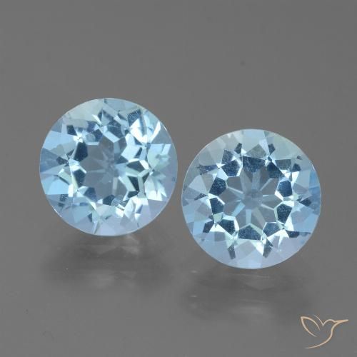 4.31ctw Natural Azul Cielo Topacio, Redondo, VVS-VS