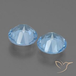 Gemas de Topacio Azul Cielo natural de 4.31 ct, Redondo, VVS-VS