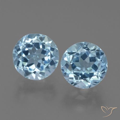 4.79ctw Natural Azul Cielo Topacio, Redondo, VS