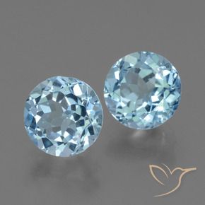 Gemas de Topacio Azul Cielo natural de 4.79 ct, Redondo, VS