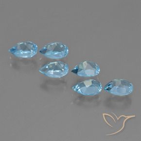 Gemas de Topacio Azul Cielo natural de 3.53 ct, En forma de pera, VS